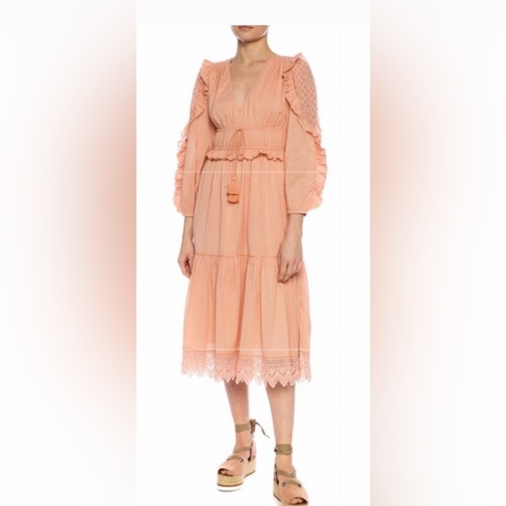 Ulla Johnson Sheila Embroidered Dress Pinkish-Peach 33386 - Picture 3 of 16